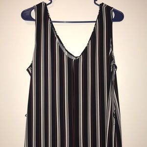 Vertical Stripe Jumpsuit with Pockets